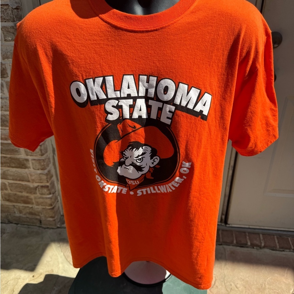 Port & Company, Oklahoma State Graphic Shirt, Short Sleeve, Orange, Size Large